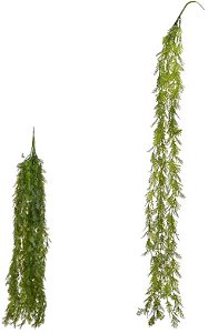 Planta Artificial Folhagem Grass Pendentes X5 Verde 86cm